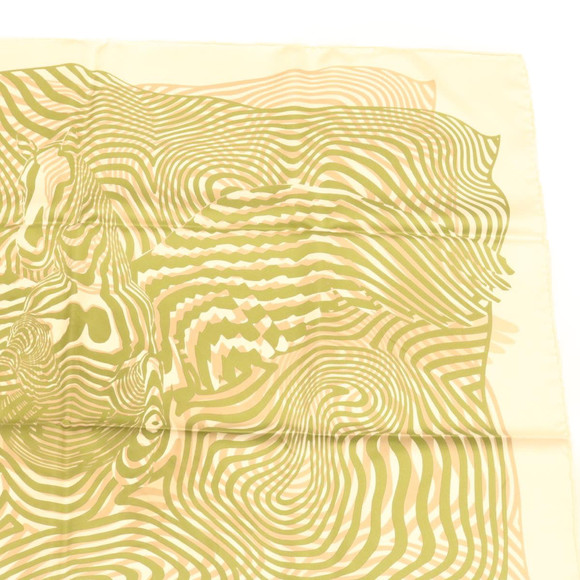HERMES Carre 90 Dimitri.R Scarf ""ONDE DE CHIC"" Zebra Silk Green Auth am2045g - Picture 3 of 10